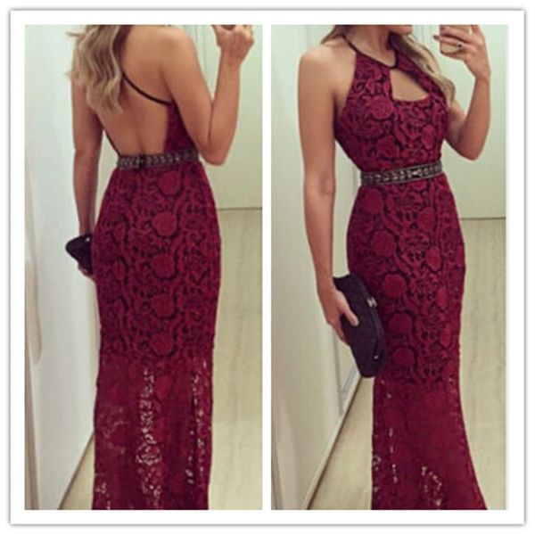 womens designer evening party dress halter backless lace floral maxi dress womens formal pencil dress, Black;gray
womens designer evening party dress halter backless lace floral maxi dress womens formal pencil dress, Black;gray