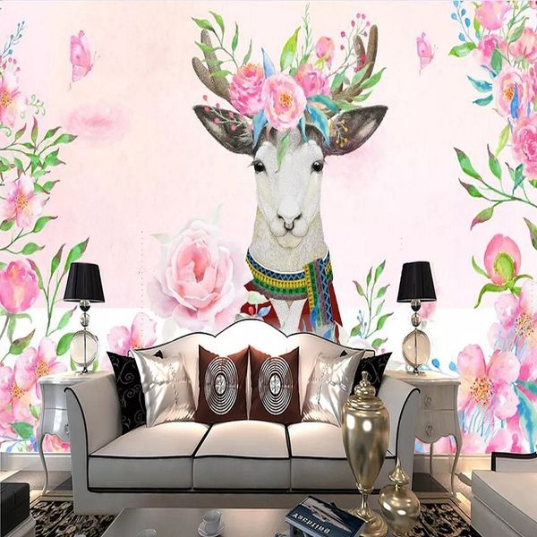 new custom large mural 3d wallpaper cute nordic flower pink deer children's bedroom mural tv back wall decor deep 5d embossed
new custom large mural 3d wallpaper cute nordic flower pink deer children's bedroom mural tv back wall decor deep 5d embossed