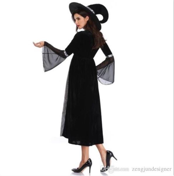 womens witches cosplay theme costume hat long sleeve halloween desigher fashion dresses female clothing casual apparel, Black;red
womens witches cosplay theme costume hat long sleeve halloween desigher fashion dresses female clothing casual apparel, Black;red