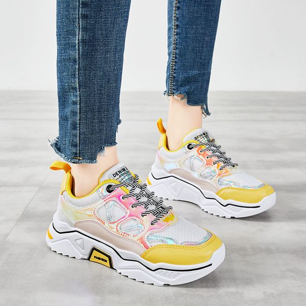 2019 autumn new sports shoes women jogging thick bottom running shoes sport sneakers color patent leather walking female
2019 autumn new sports shoes women jogging thick bottom running shoes sport sneakers color patent leather walking female