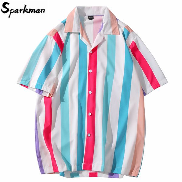 men hawaiian shirt 2020 hip hop shirt streetwear white blue red stripe harajuku beach summer short sleeve, White;black
men hawaiian shirt 2020 hip hop shirt streetwear white blue red stripe harajuku beach summer short sleeve, White;black
