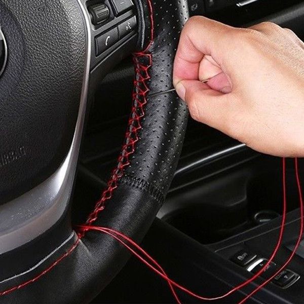 genuine leather steering wheel cover 38cm diy handmade steering-wheel covers case with needles thread car styling accessories
genuine leather steering wheel cover 38cm diy handmade steering-wheel covers case with needles thread car styling accessories