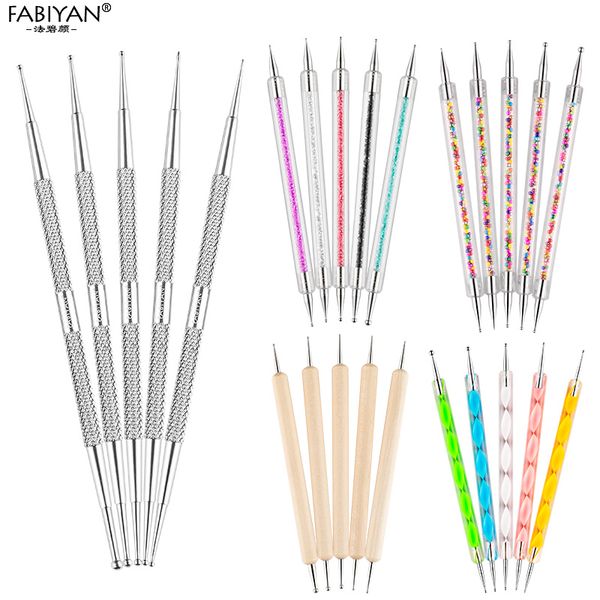 5pcs/set double head stainless steel silicone head nail art dotting pen spiral rod decoration dot flower round diy manicure tool, Silver
5pcs/set double head stainless steel silicone head nail art dotting pen spiral rod decoration dot flower round diy manicure tool, Silver