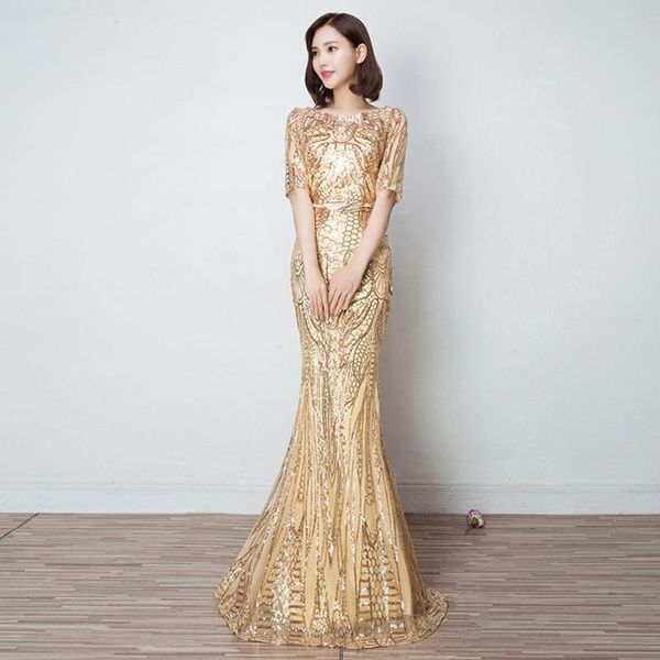 party dresses gold evening dress o-neck short-sleeve prom gowns women formal sequins mermaid floor-length robe de soriee 2021, White;black
party dresses gold evening dress o-neck short-sleeve prom gowns women formal sequins mermaid floor-length robe de soriee 2021, White;black