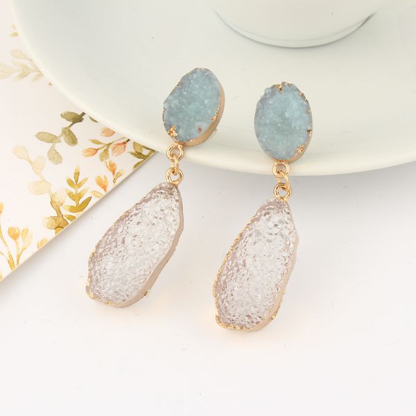 dayoff unique oval resin stone earings for women jewelry handmade earrings fake druzy earing long earring e131, Silver
dayoff unique oval resin stone earings for women jewelry handmade earrings fake druzy earing long earring e131, Silver