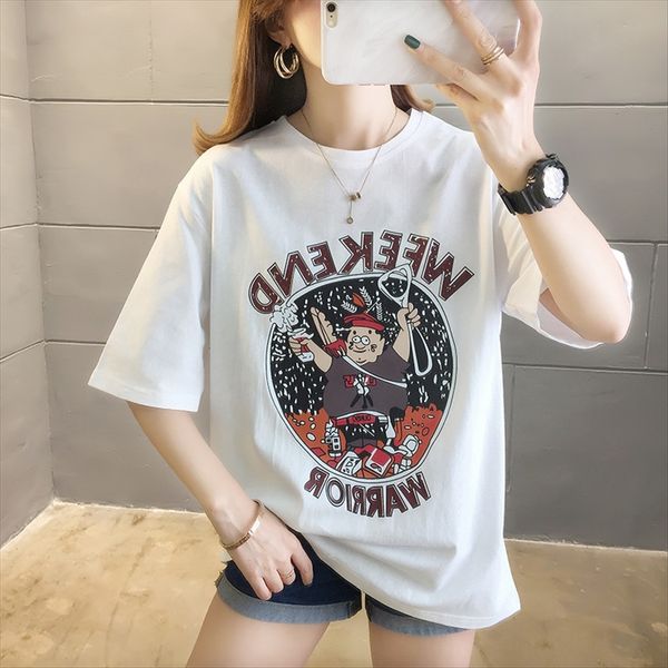 short-sleeved female 2020ins fashionable loose harajuku style weird girl all-match half-sleeve short-sleeved t-shirt female 2020ins fashiona, White
short-sleeved female 2020ins fashionable loose harajuku style weird girl all-match half-sleeve short-sleeved t-shirt female 2020ins fashiona, White