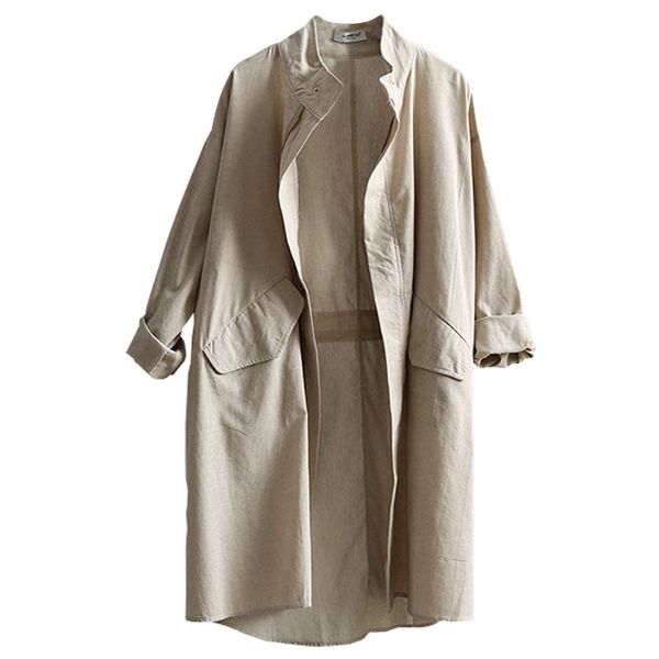women's trench coats korean thin section mid-length coat women 2021 spring autumn loose cotton and linen windbreaker female q1288, Tan;black
women's trench coats korean thin section mid-length coat women 2021 spring autumn loose cotton and linen windbreaker female q1288, Tan;black