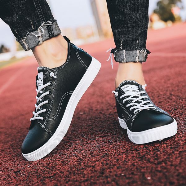 summer fashion faux leather skater shoes anti-slippery men rugged trainers pvc solid color casual shoes american street skate footwear, Black
summer fashion faux leather skater shoes anti-slippery men rugged trainers pvc solid color casual shoes american street skate footwear, Black