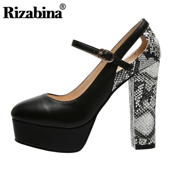 rizabina women pumps shoes fashion buckle snake print shoes women genuine leather platform thick high heels footwear size 33-40, Black
rizabina women pumps shoes fashion buckle snake print shoes women genuine leather platform thick high heels footwear size 33-40, Black