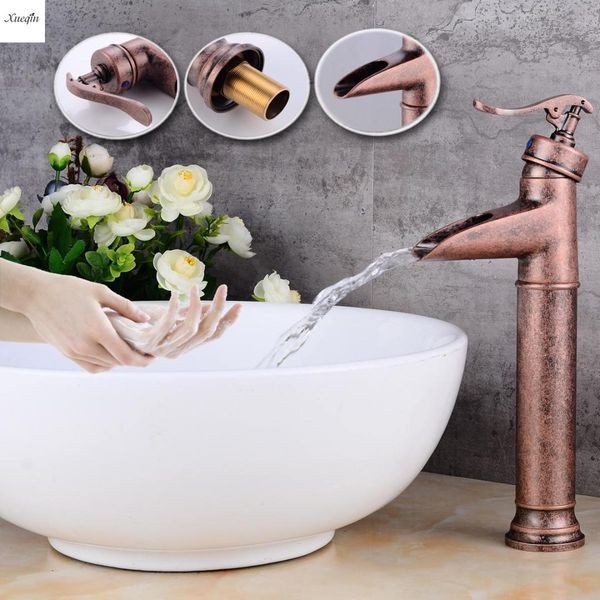 antique copper elevated platform waterfall basin faucet bathroom basin faucet and cold mixer taps single handle wide mouth
antique copper elevated platform waterfall basin faucet bathroom basin faucet and cold mixer taps single handle wide mouth