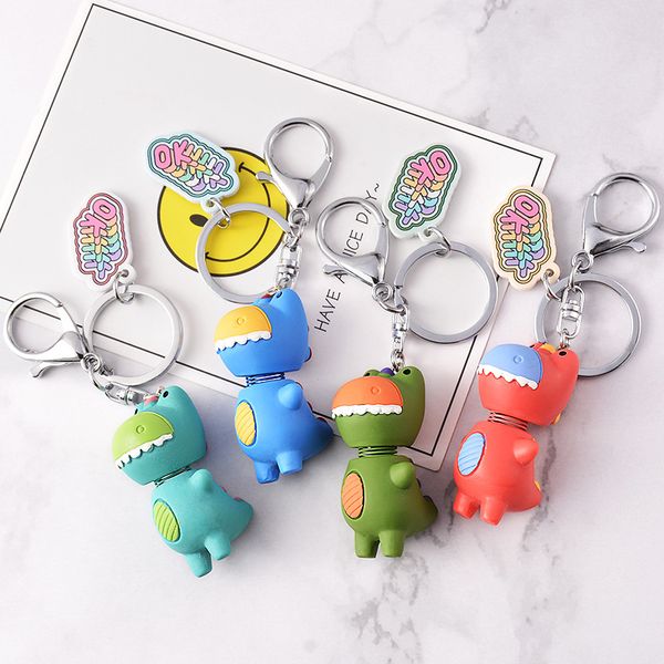 handmade creative new fashion cute spring dinosaur doll keychain car couple backpack student pendant popular accessories, Silver
handmade creative new fashion cute spring dinosaur doll keychain car couple backpack student pendant popular accessories, Silver