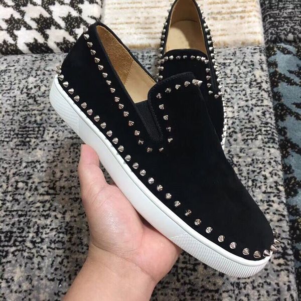 2019 sell name brand spikes oxofords red bottom loafers men's flat rivet couple walking leisure shoes, Black
2019 sell name brand spikes oxofords red bottom loafers men's flat rivet couple walking leisure shoes, Black