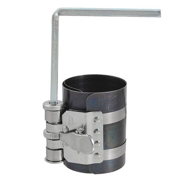 53-125mm capacity piston ring compressor automotive hand tool, silver+ black blue