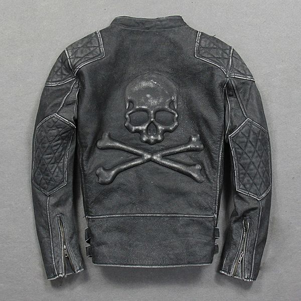 fashion skulls genuine leather jacket men vintage black motorcycle jacket punk cool lapel slim fitted leather jacket for men
fashion skulls genuine leather jacket men vintage black motorcycle jacket punk cool lapel slim fitted leather jacket for men