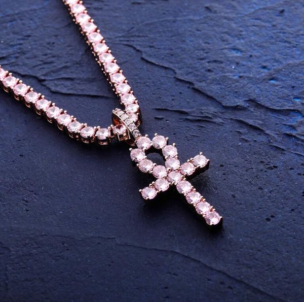 hip hop new rose gold cross key pendant with pink zirconium solid women's zircon chain for gift ing, Silver
hip hop new rose gold cross key pendant with pink zirconium solid women's zircon chain for gift ing, Silver