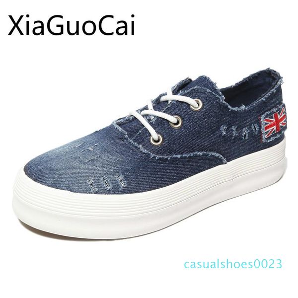 2019 spring women washed denim canvas shoes female platform casual shoes korean students wild harajuku casual c23, Black
2019 spring women washed denim canvas shoes female platform casual shoes korean students wild harajuku casual c23, Black