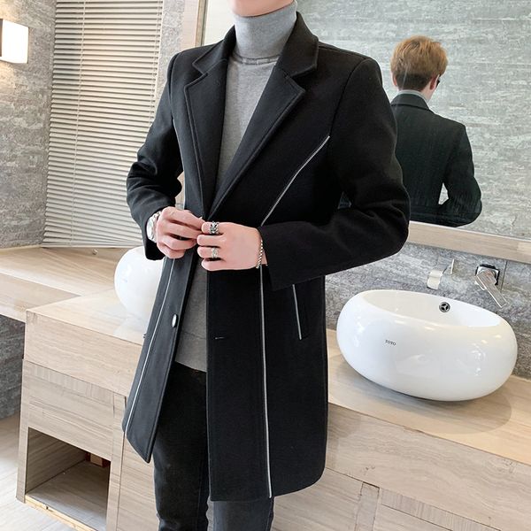 2019 winter woolen coat men blends long trench coats jacket solid color casual slim fashion jackets mens keep warm overcoat, Black
2019 winter woolen coat men blends long trench coats jacket solid color casual slim fashion jackets mens keep warm overcoat, Black