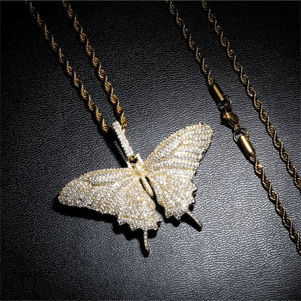 fashion men women necklace gold silver color full cz butterfly pendant necklace with rope chain for men gift
fashion men women necklace gold silver color full cz butterfly pendant necklace with rope chain for men gift