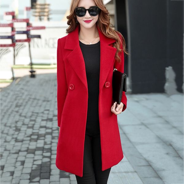winter ladies coat long sleeve wool solid color woolen coat long sleeve overcoat outwear turn-down collar y10.1, Black
winter ladies coat long sleeve wool solid color woolen coat long sleeve overcoat outwear turn-down collar y10.1, Black