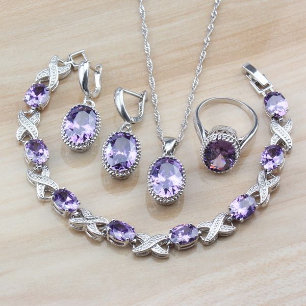 oval purple cubic zirconia bridal jewelry sets of 925 silver women fashion costume earrings/necklace/bracelet and ring sets, Slivery;golden
oval purple cubic zirconia bridal jewelry sets of 925 silver women fashion costume earrings/necklace/bracelet and ring sets, Slivery;golden