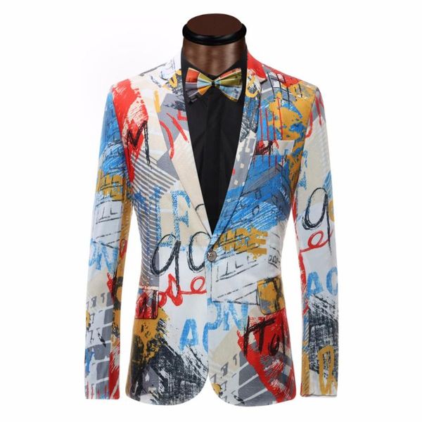 luxury color painting mens blazer fashion suits for men blazer slim fit jacket outwear coat costume homme men, White;black
luxury color painting mens blazer fashion suits for men blazer slim fit jacket outwear coat costume homme men, White;black