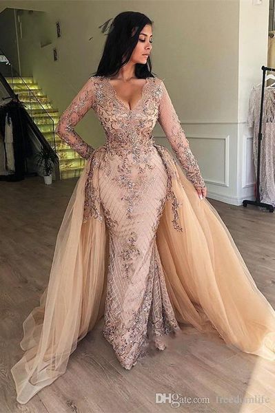arabic champagne sequin mermaid evening dresses with detachable skirt v-neck dubai women formal prom dresses long sleeves robe de soiree, Black;red
arabic champagne sequin mermaid evening dresses with detachable skirt v-neck dubai women formal prom dresses long sleeves robe de soiree, Black;red