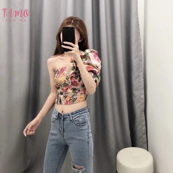 new women one shoulder elastic pleated short shirt print blouses women lanminated ruffles roupas femininas chemise shirts ls4068, White
new women one shoulder elastic pleated short shirt print blouses women lanminated ruffles roupas femininas chemise shirts ls4068, White