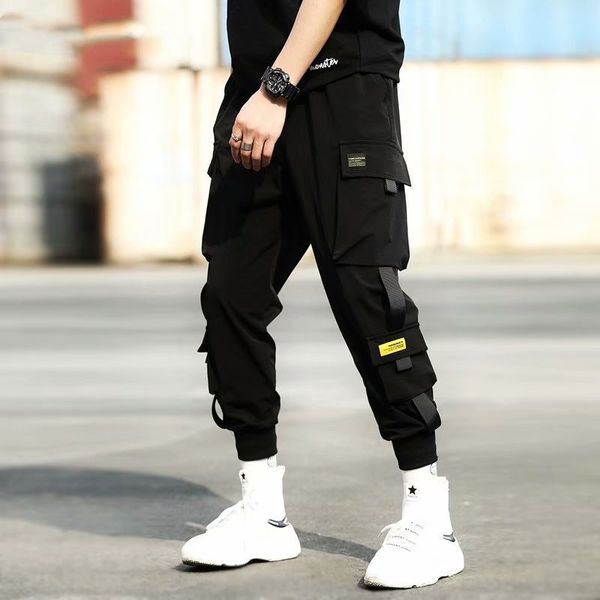 ribbons cargo pants men casual streetwear harajuku pants hip hop trendy casual youth slim stylish men's jogger trousers, Black
ribbons cargo pants men casual streetwear harajuku pants hip hop trendy casual youth slim stylish men's jogger trousers, Black