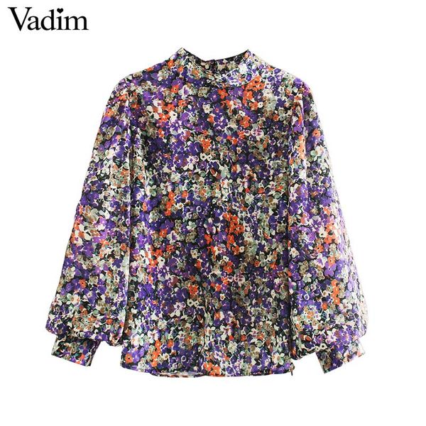 vadim women elegant floral pattern blouse stand collar lantern sleeve shirts female casual office wear chic blusas lb779, White
vadim women elegant floral pattern blouse stand collar lantern sleeve shirts female casual office wear chic blusas lb779, White