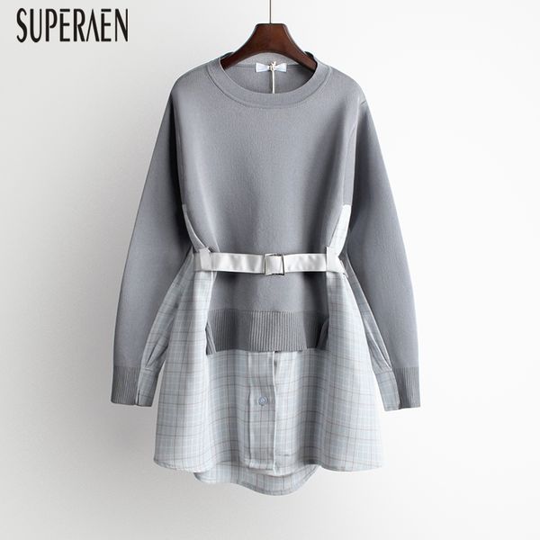 superaen spring and autumn pullovers sweaters women 2020 new fake two-piece wild casual ladies sweaters fashion female, White;black
superaen spring and autumn pullovers sweaters women 2020 new fake two-piece wild casual ladies sweaters fashion female, White;black