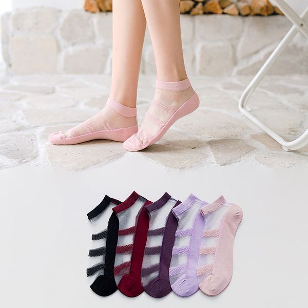 summer comfortable socks glass silk female socks fashion striped ladies boat, Black;white
summer comfortable socks glass silk female socks fashion striped ladies boat, Black;white