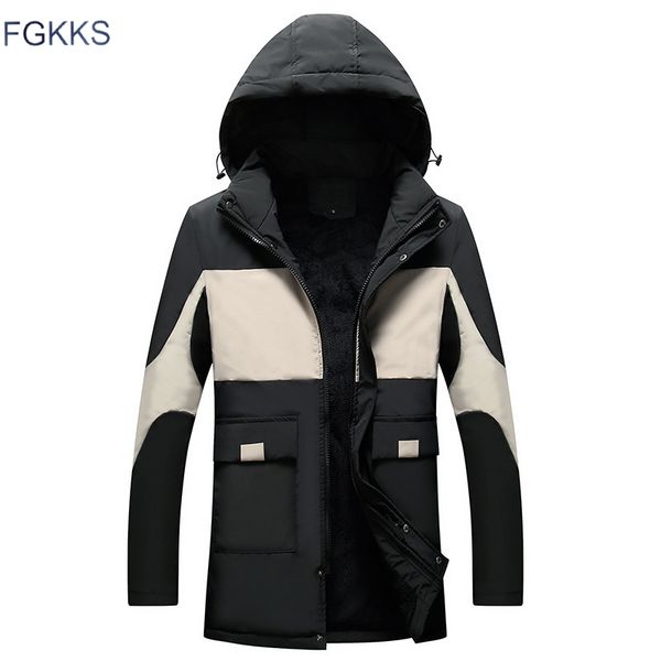fgkks men thicken hooded parkas coats autumn winter male casual parka clothing men's warm fashion parkas overcoat, Tan;black
fgkks men thicken hooded parkas coats autumn winter male casual parka clothing men's warm fashion parkas overcoat, Tan;black