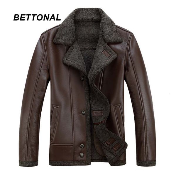 

bettonal winter luxury faux leather jacket men thick velvet long motorcycle jackets coat male casual, Black