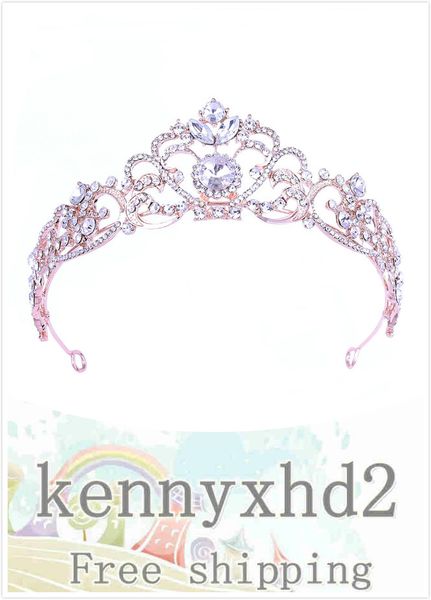 h1189 international station popular water drill crown bridal headdress rose gold crown hair band wedding accessories, White;golden
h1189 international station popular water drill crown bridal headdress rose gold crown hair band wedding accessories, White;golden