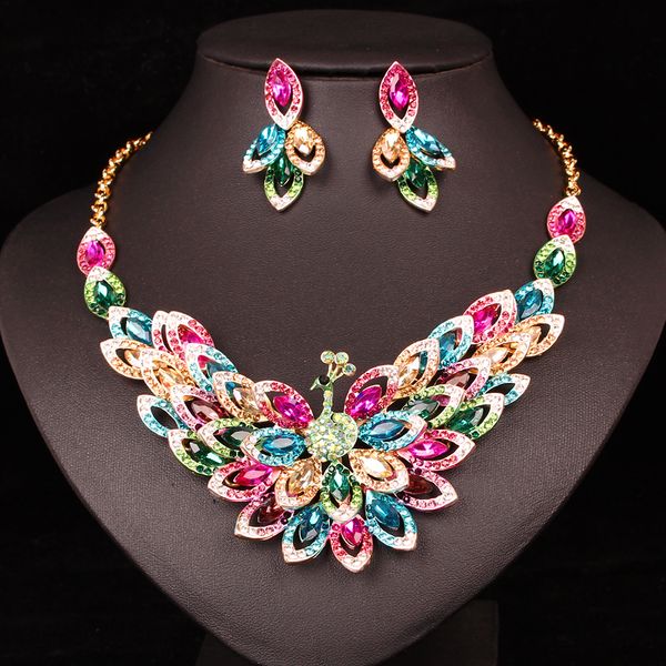 new luxury peacock bird jewelry sets wedding necklace earrings sets crystal women's gold color chain custome jewellery for women, Silver
new luxury peacock bird jewelry sets wedding necklace earrings sets crystal women's gold color chain custome jewellery for women, Silver