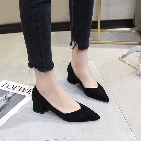 thick high heels shoes women pumps pointed toe work shoes slip on high heels spring footwear new solid flock casual woman, Black
thick high heels shoes women pumps pointed toe work shoes slip on high heels spring footwear new solid flock casual woman, Black
