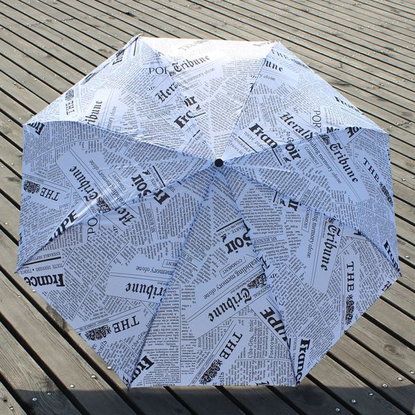 

portable automatic umbrella three-folding new newspaper umbrella sunny anti-uv well toughness classic women gentle parasol z530