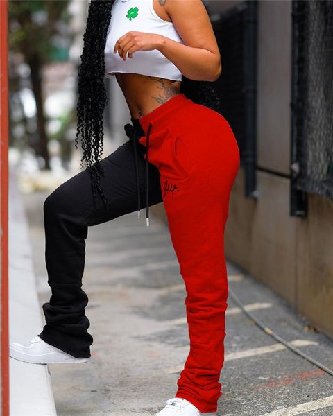 designer womens relaxed stacked pants mid waist embroidery drawstring loose pants spring summer fashion pocket women pants, Black;white
designer womens relaxed stacked pants mid waist embroidery drawstring loose pants spring summer fashion pocket women pants, Black;white
