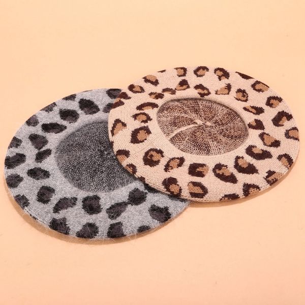 spring and winter warm beret female retro leopard rabbit fur knit painter style hat pumpkin hat ladies, Blue;gray
spring and winter warm beret female retro leopard rabbit fur knit painter style hat pumpkin hat ladies, Blue;gray