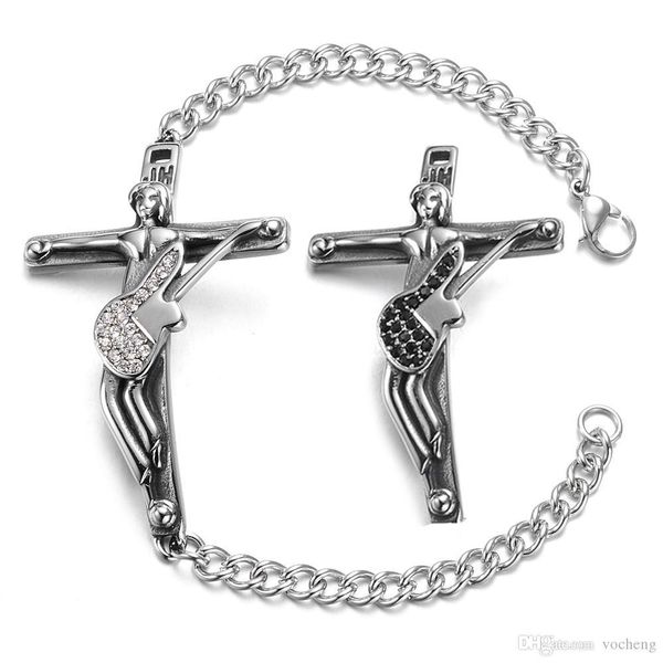 johnny hallyday collection bracelet croix guitare 316 stainless steel cross bracelets bangles jewelry for men women concert gift, Golden;silver
johnny hallyday collection bracelet croix guitare 316 stainless steel cross bracelets bangles jewelry for men women concert gift, Golden;silver