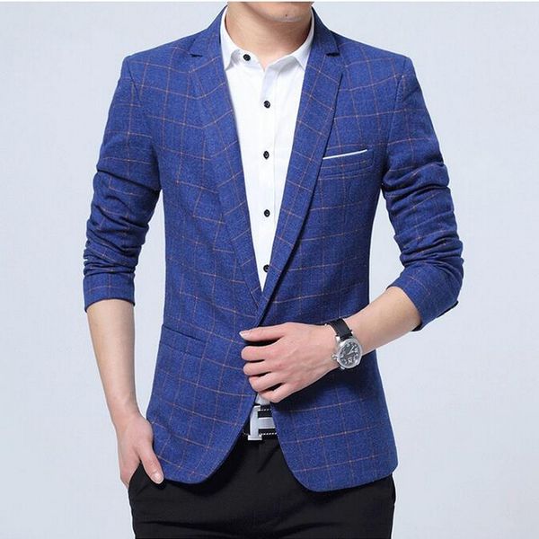 2019 men casual business style blazer fashion small suit men's coat the british version thin british plaid blazer, White;black
2019 men casual business style blazer fashion small suit men's coat the british version thin british plaid blazer, White;black