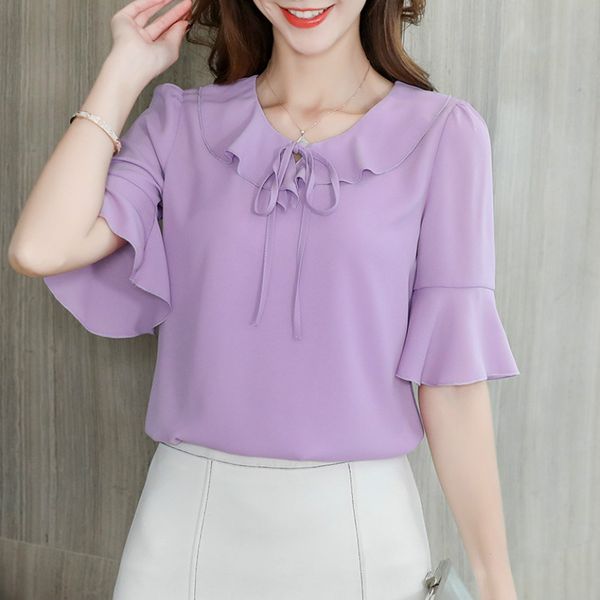 2019 spring summer shirts new women's korean leisure ruffles short sleeve chiffon shirts office ladies blouses womens blusa, White
2019 spring summer shirts new women's korean leisure ruffles short sleeve chiffon shirts office ladies blouses womens blusa, White