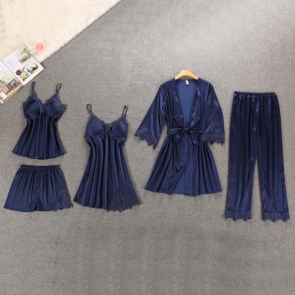 5pcs women fashion v neck spaghetti yes strap shorts full length lace patchwork summer nightwear pajamas set, Black;red
5pcs women fashion v neck spaghetti yes strap shorts full length lace patchwork summer nightwear pajamas set, Black;red