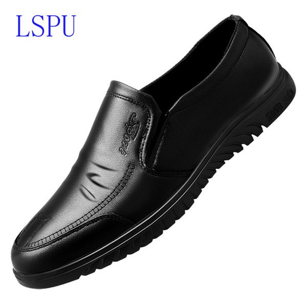 men genuine leather shoes elastic band fashion design solid tenacity comfortable men's shoes big sizes, Black
men genuine leather shoes elastic band fashion design solid tenacity comfortable men's shoes big sizes, Black