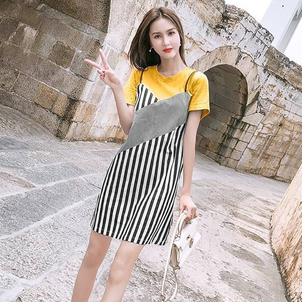 summer women striped dress black and white striped casual elegant sheath o-neck short-sleeved vestidos, Black;gray
summer women striped dress black and white striped casual elegant sheath o-neck short-sleeved vestidos, Black;gray