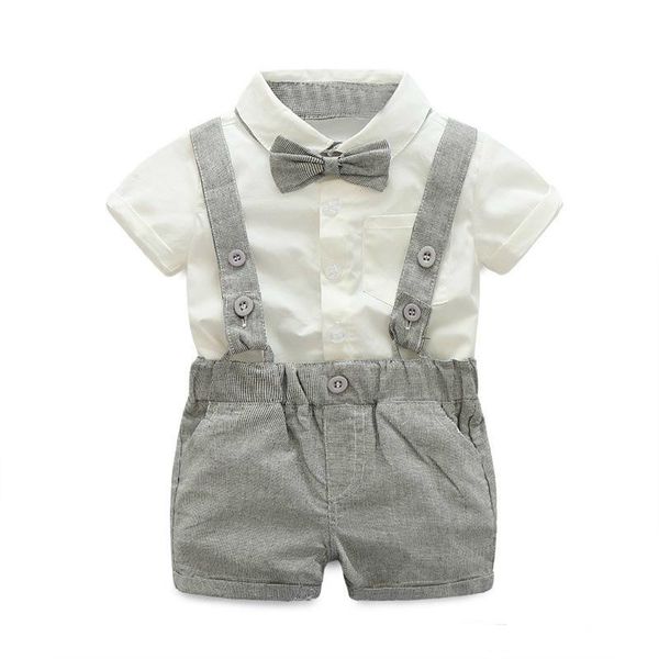 summer baby boy clothes gentleman t-shirt overalls cotton children sets kids clothing newborn, White 
summer baby boy clothes gentleman t-shirt overalls cotton children sets kids clothing newborn, White