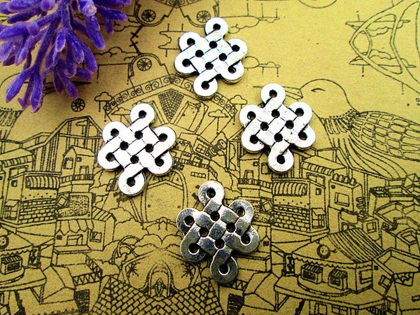 60pcs knot connector / charms 18x14mm tibetan silver 2 sided pendant bracelet earrings zipper pulls bookmarks keychains, Bronze;silver
60pcs knot connector / charms 18x14mm tibetan silver 2 sided pendant bracelet earrings zipper pulls bookmarks keychains, Bronze;silver