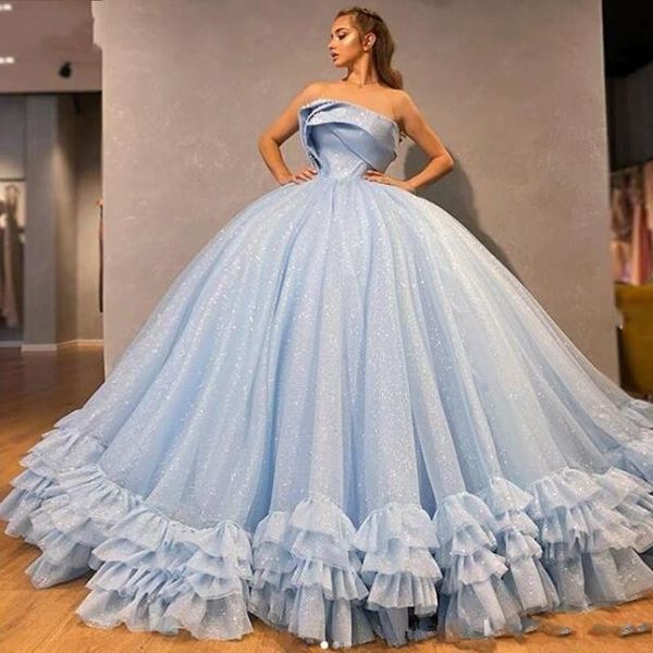ball gown light blue quinceanera dresses strapless sequins tiered tulle puffy graduation dress lace up back girls pageant gowns, Blue;red
ball gown light blue quinceanera dresses strapless sequins tiered tulle puffy graduation dress lace up back girls pageant gowns, Blue;red