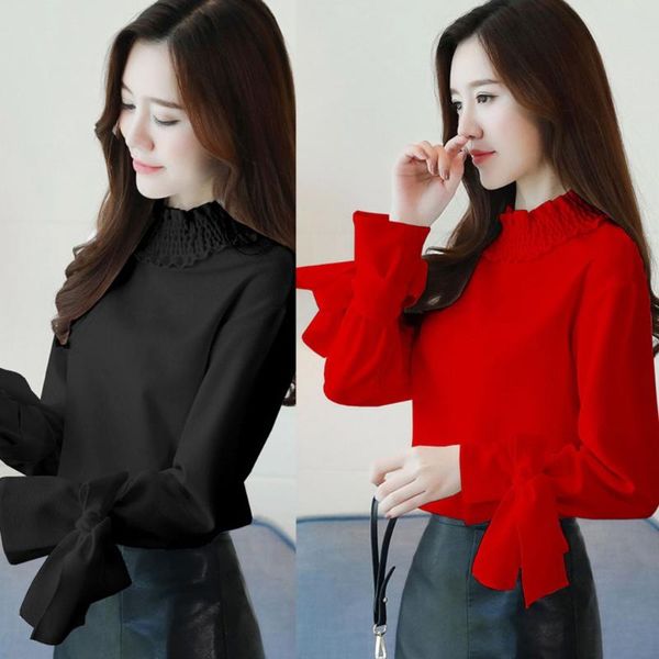 shirt female blouse women fashion half turtleneck solid color shirt bow long sleeve style blusas camisa streetwear, White
shirt female blouse women fashion half turtleneck solid color shirt bow long sleeve style blusas camisa streetwear, White