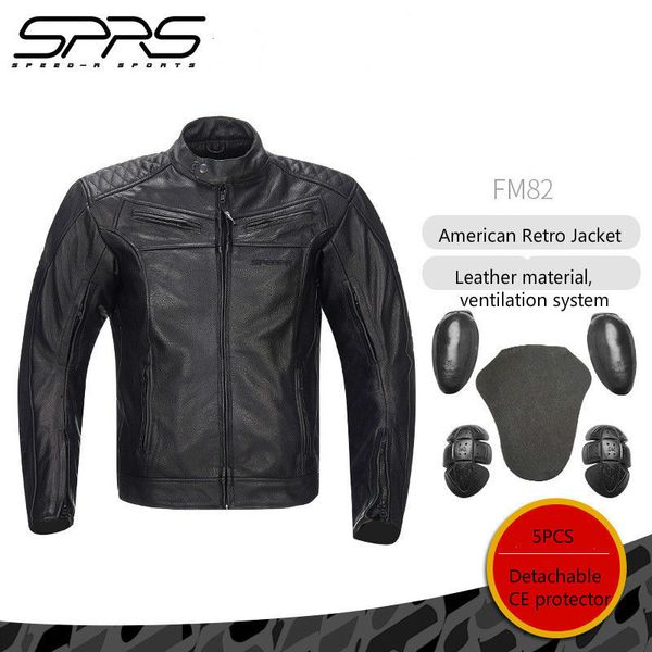 sprs motorcycle jersey men's leather suit jacket racing black cowhide classic retro clothing jackets 5pc ce protective gear
sprs motorcycle jersey men's leather suit jacket racing black cowhide classic retro clothing jackets 5pc ce protective gear